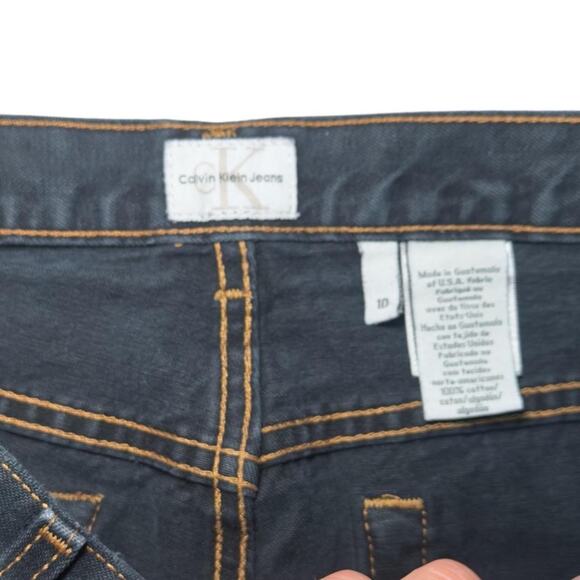 Calvin Klein Black Bootcut Jeans Size 10 100 % Cotton Y2K Soft Denim - Picture 4 of 6